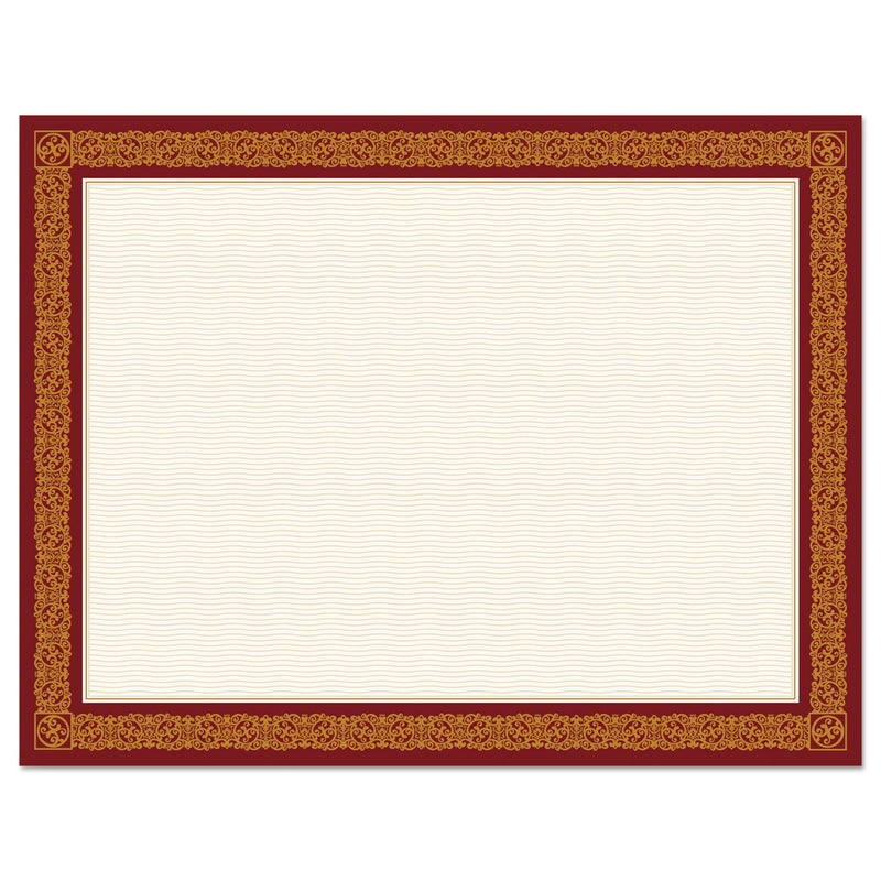 Geographics Burgundy Frame Gold Foil Certificates,8.5 x 11", 15/Pack (48671) - Image 1
